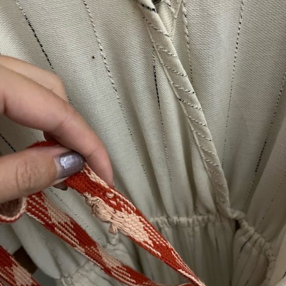 NEW! Anthropologie Feather Bone Ivory and Black Striped Jumpsuit Size XS - Picture 3 of 3